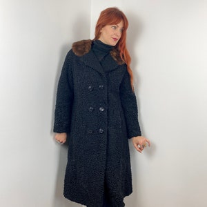 Vintage 50s Persian Lamb & Fur Trim Coat