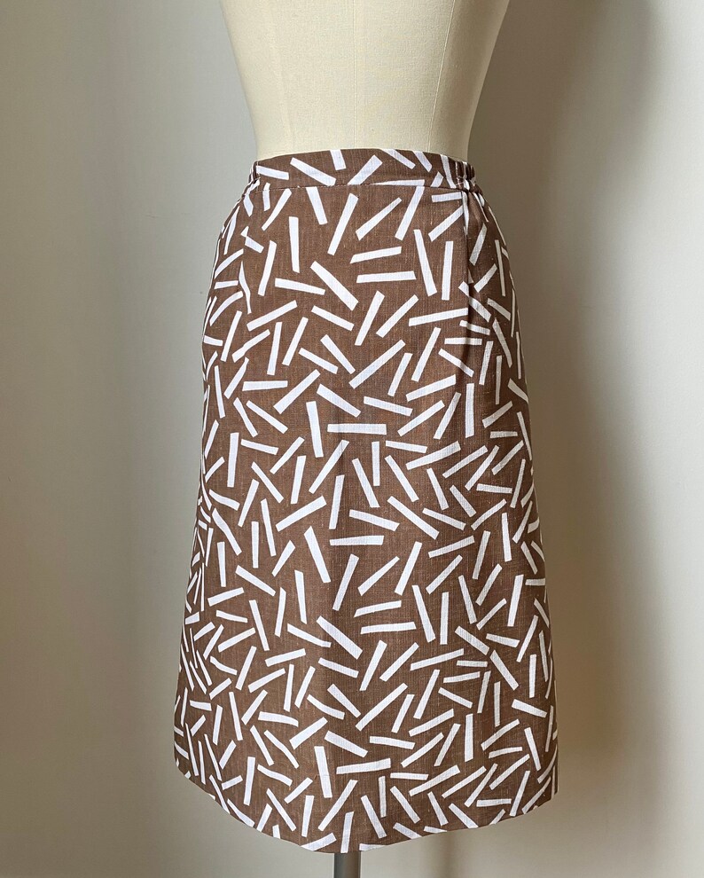 Vintage 80s Patterned Pencil Skirt image 4