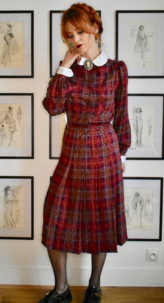 Gorgeous Vintage 70's Plaid Dress