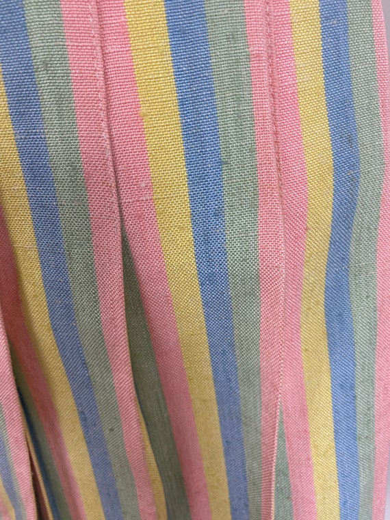 Vintage 60s Pastel Multi-Color Striped Mini Skirt - image 6