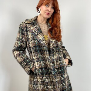 Vintage 60s Woven Check Coat image 3