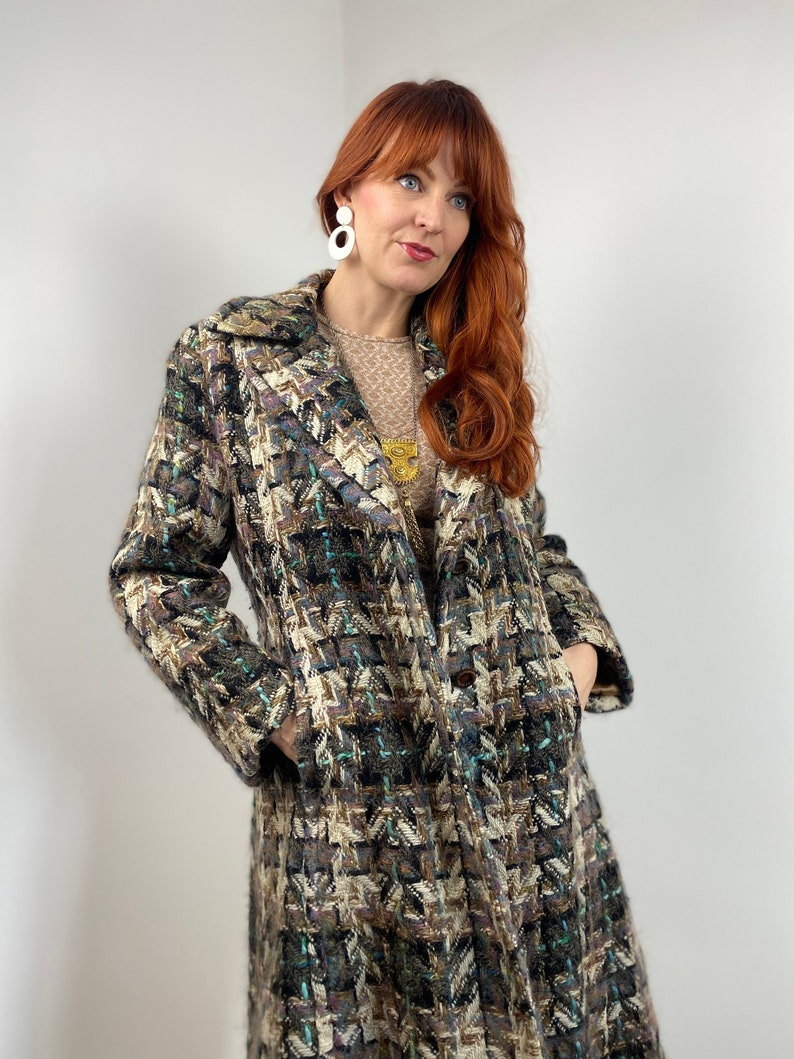 Vintage 60s Woven Check Coat image 3