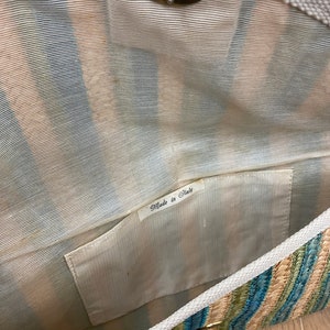 Vintage 60s Striped Straw Clutch Bag image 6