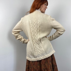 Vintage 70s Cable Knit Sweater Cardigan image 4