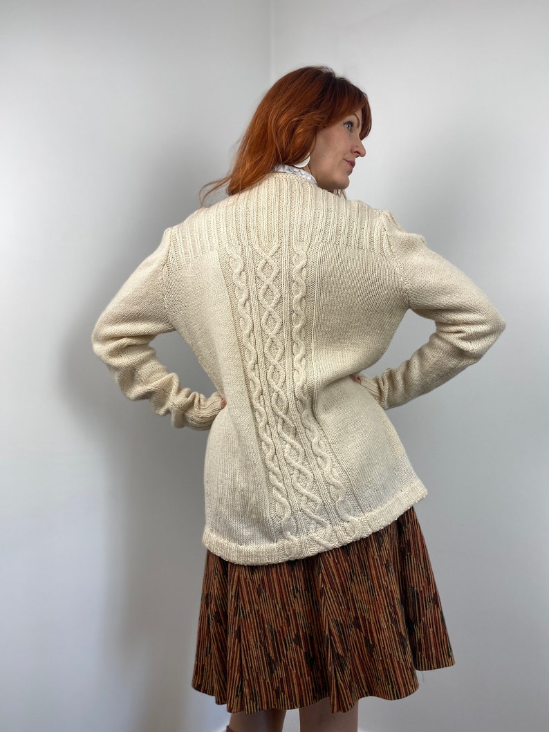 Vintage 70s Cable Knit Sweater Cardigan image 4