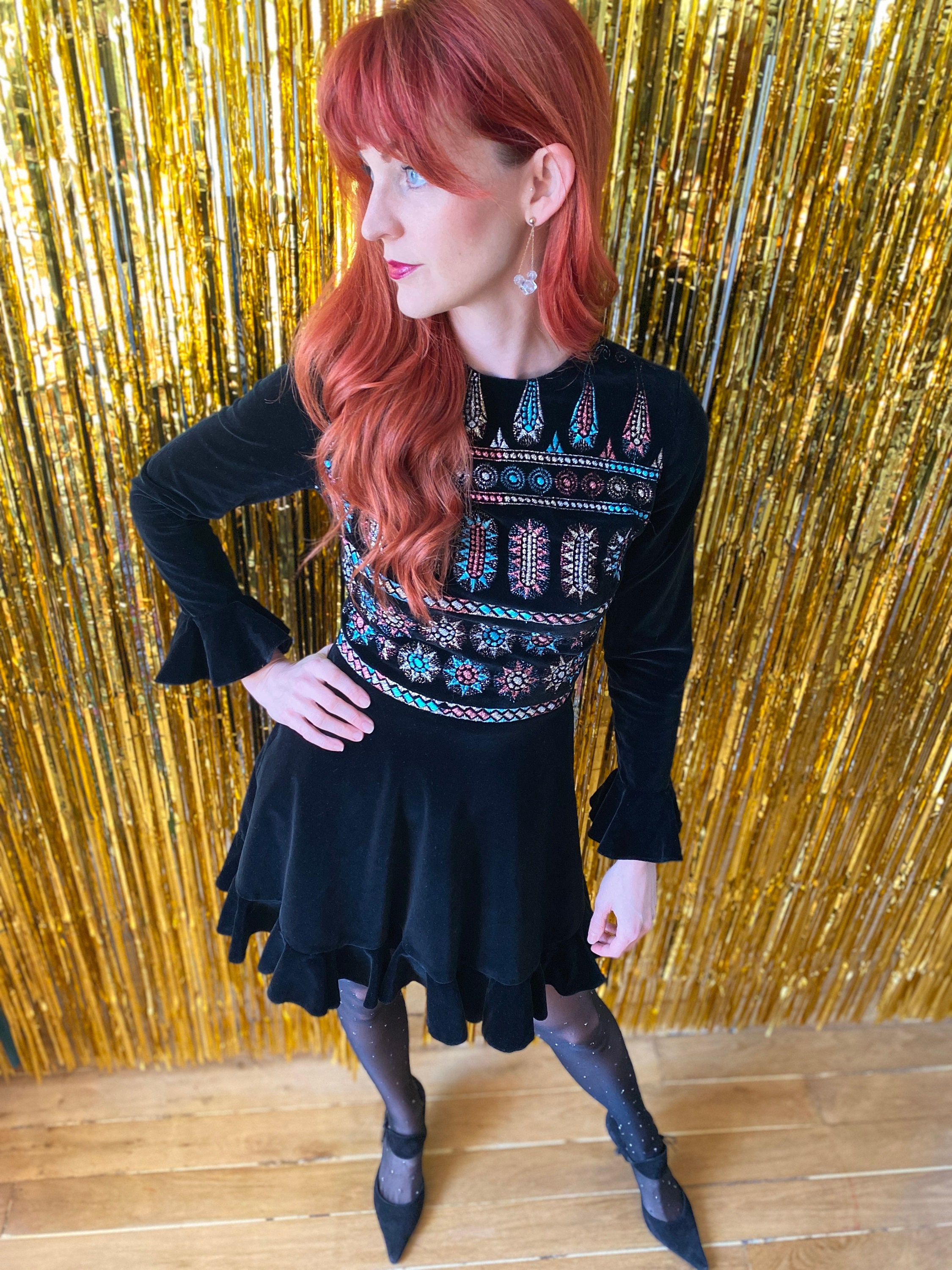 Vintage Velvet Mini Skirt