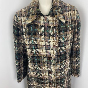 Vintage 60s Woven Check Coat image 6