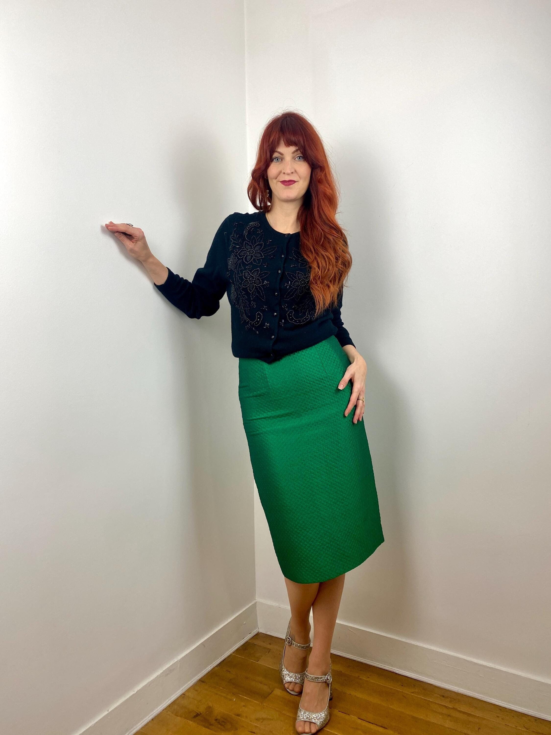 Vintage 1990s Y2K Celine Quilted Silk Pencil Skirt - Etsy