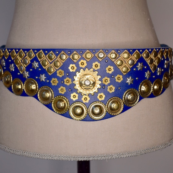 Vintage Celestial Sun and Stars Statement Belt