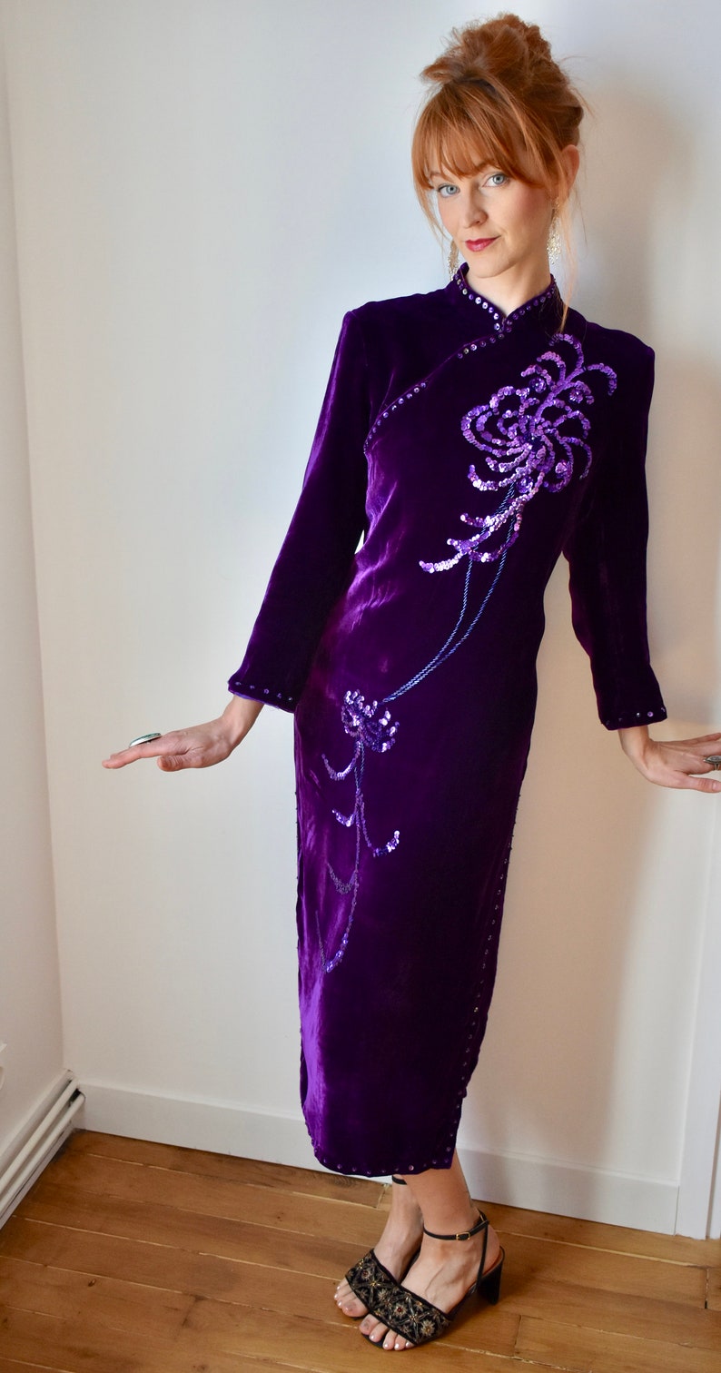 Vintage Velvet Cheongsam Dress image 2