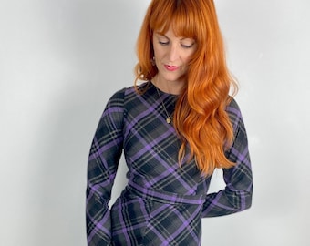 Vintage 1970s early 1980s Plaid Maxi Dress