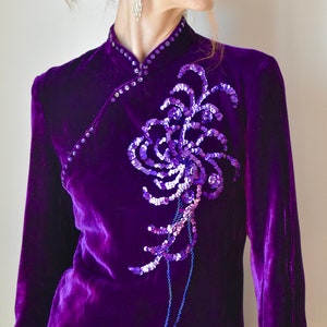 Vintage Velvet Cheongsam Dress image 3