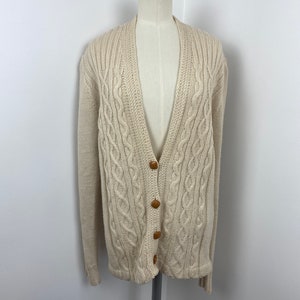 Vintage 70s Cable Knit Sweater Cardigan image 5