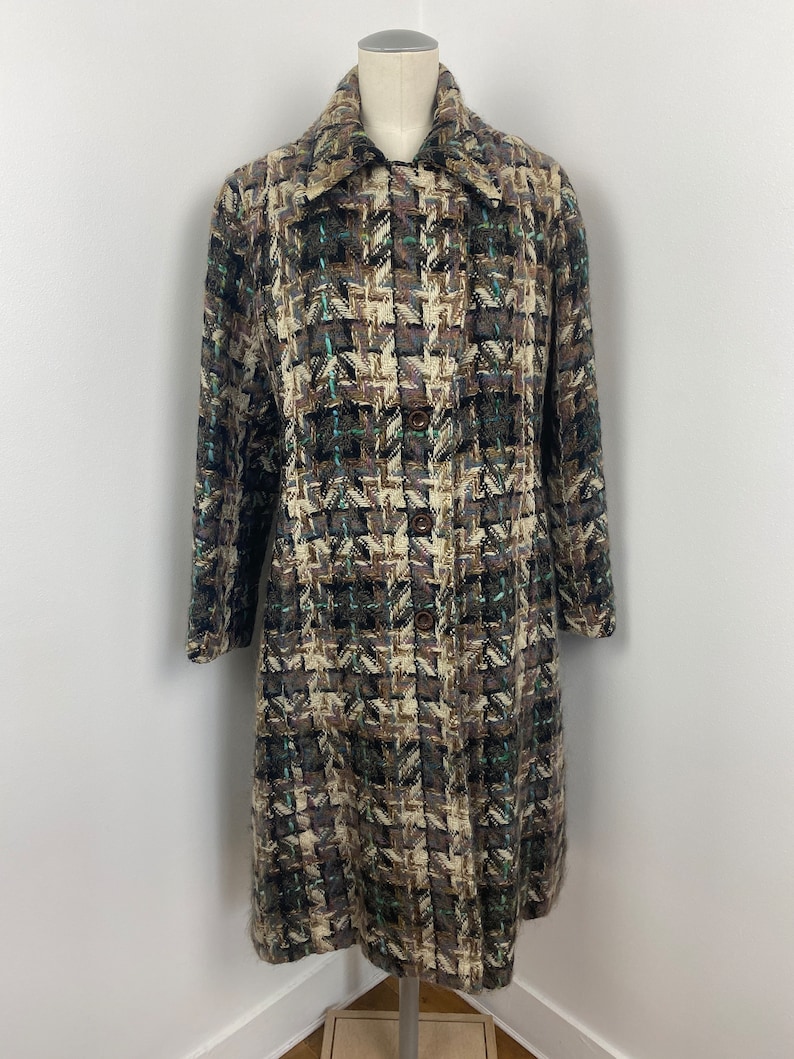 Vintage 60s Woven Check Coat image 7