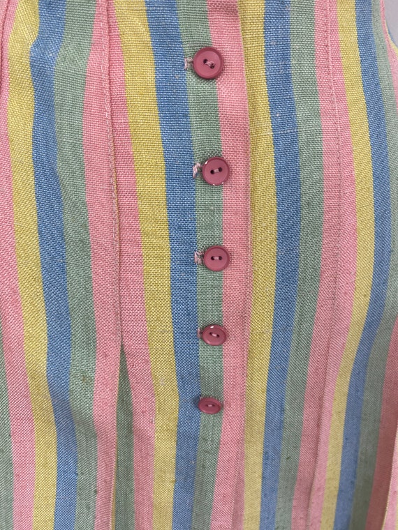 Vintage 60s Pastel Multi-Color Striped Mini Skirt - image 5