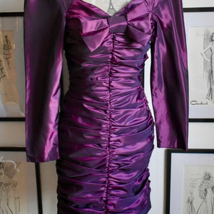 Robe de cocktail vintage violet métallisé image 6