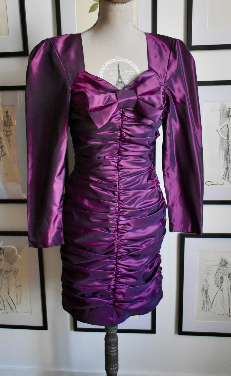 Robe de cocktail vintage violet métallisé image 6