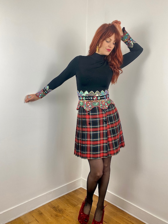 Vintage 90s Y2K Plaid Pleated Mini Skirt - Etsy