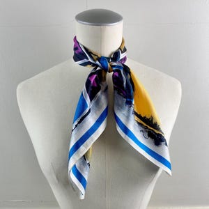 Vintage 1960s Abstract Squares Neck Scarf