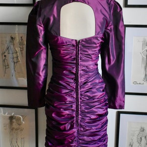 Robe de cocktail vintage violet métallisé image 4
