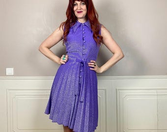 Abito midi vintage anni '70 in lurex da discoteca