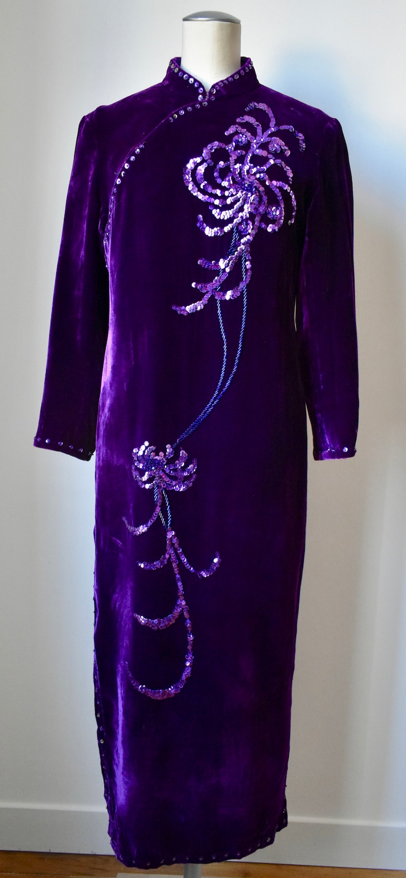 Vintage Velvet Cheongsam Dress image 6