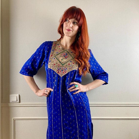 Vintage Zardozi Embroidered Shirt Dress: 1970s Metal Jewel Detail - Etsy