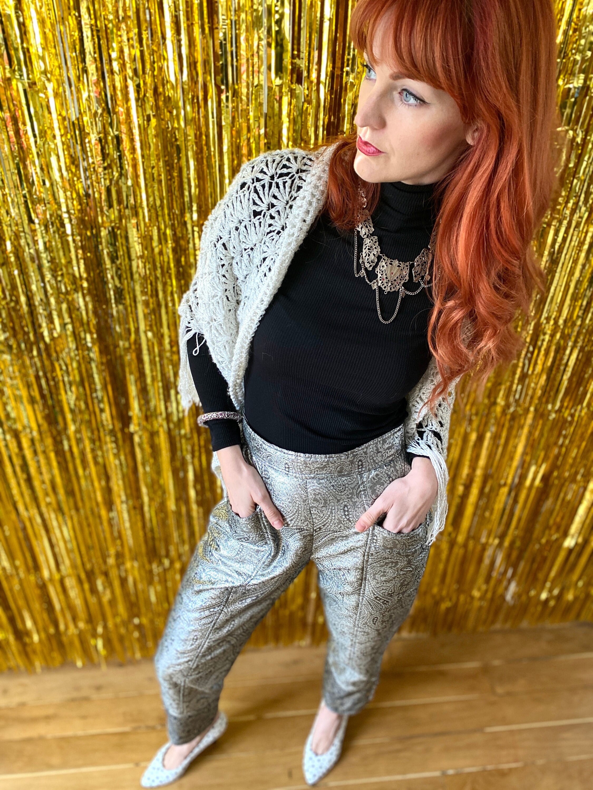 Vintage Silver Lurex Pants