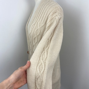 Vintage 70s Cable Knit Sweater Cardigan image 7