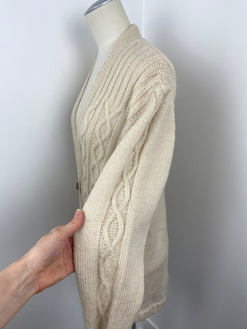 Vintage 70s Cable Knit Sweater Cardigan image 7