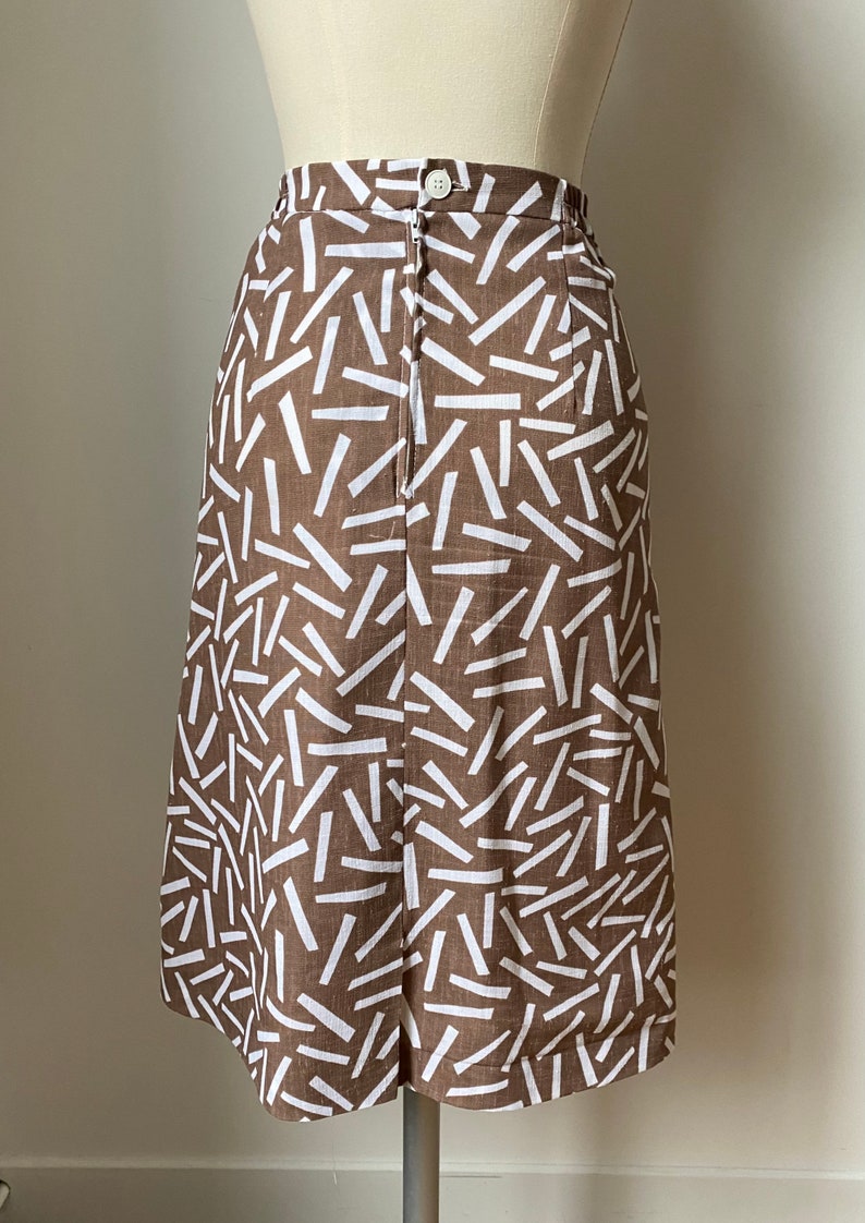 Vintage 80s Patterned Pencil Skirt image 8