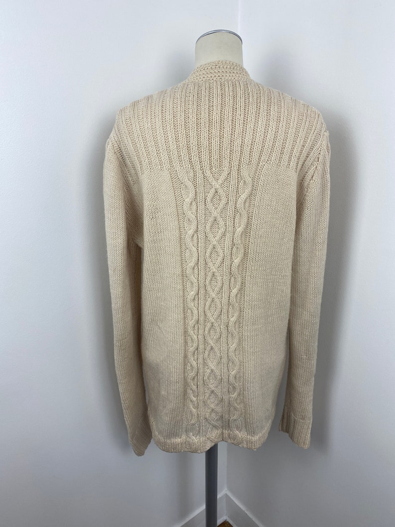 Vintage 70s Cable Knit Sweater Cardigan image 8