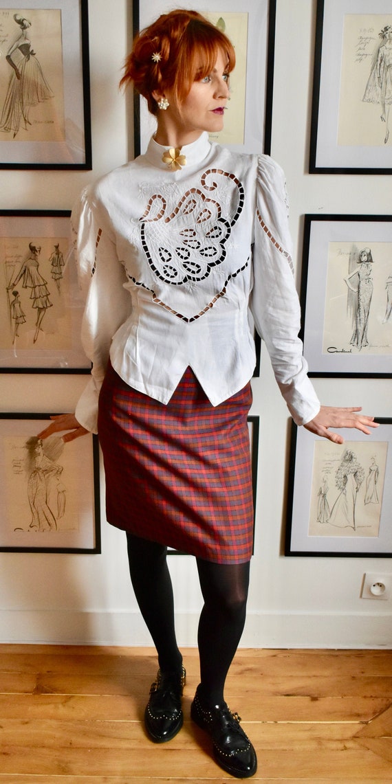 Vintage Linen English Lace Blouse