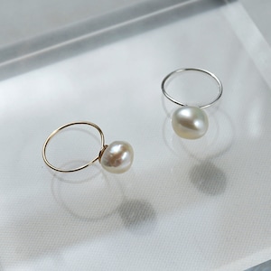 Freshwater Baroque Pearl Ring | Stackable Pearl Ring Gold Filled | Sterling Silver Baroque Real Pearl Ring | Irregular Pearl Ring