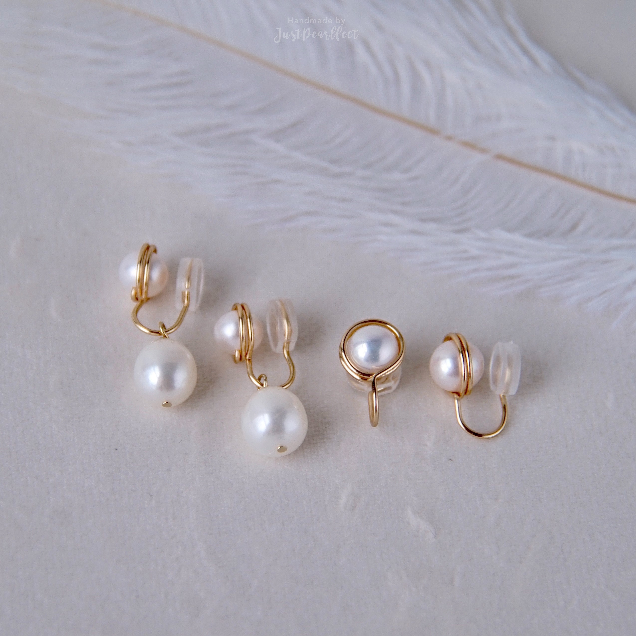 Real Pearl Clipon Drop Earring No Pain Freshwater Pearl Ear Etsy