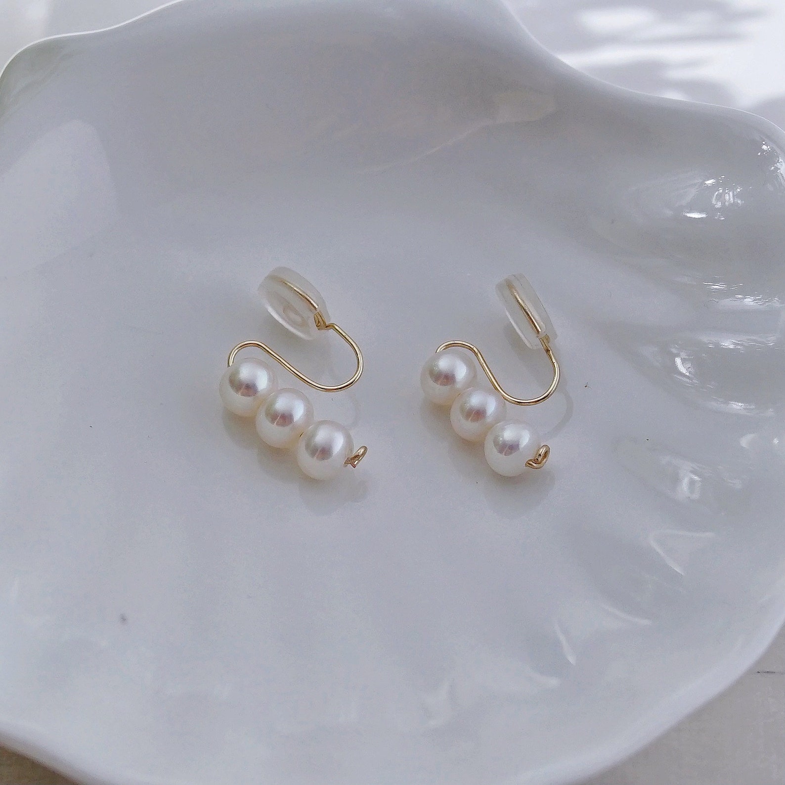 Real Pearl Clipon Earring No Pain Freshwater Pearl Ear Clip Etsy