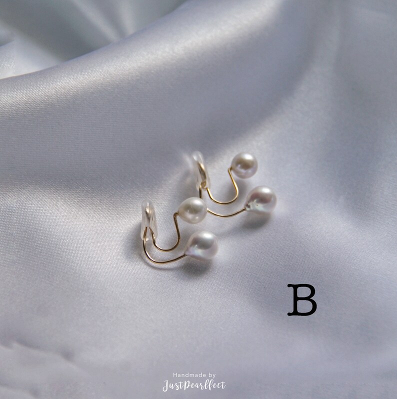 Real Pearl Clipon Earring No Pain Freshwater Pearl Ear Clip Etsy