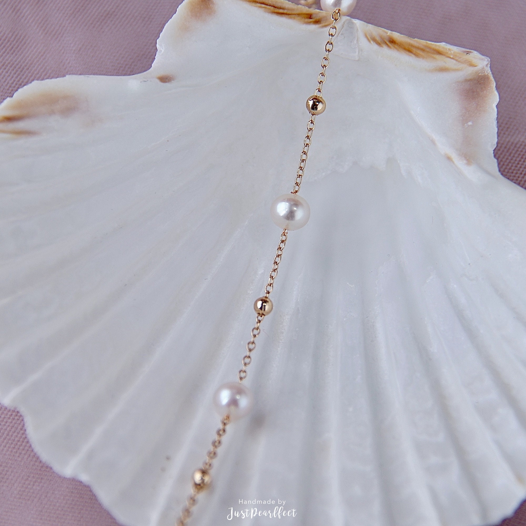 Pearl Charm Station Bracelet main image 0
