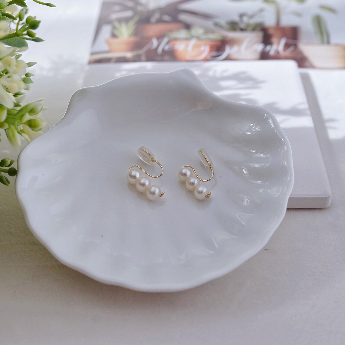 Real Pearl Clipon Earring No Pain Freshwater Pearl Ear Clip Etsy
