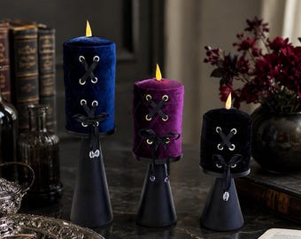 Victorian Gothic LED Candle, Dark Romance Decor, Corset Candle, Moody Library Home Accent
