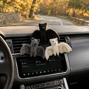 Gothic Bat Air Vent Clip, Needle Felted Bat Car Decor, Dark Academia Gift