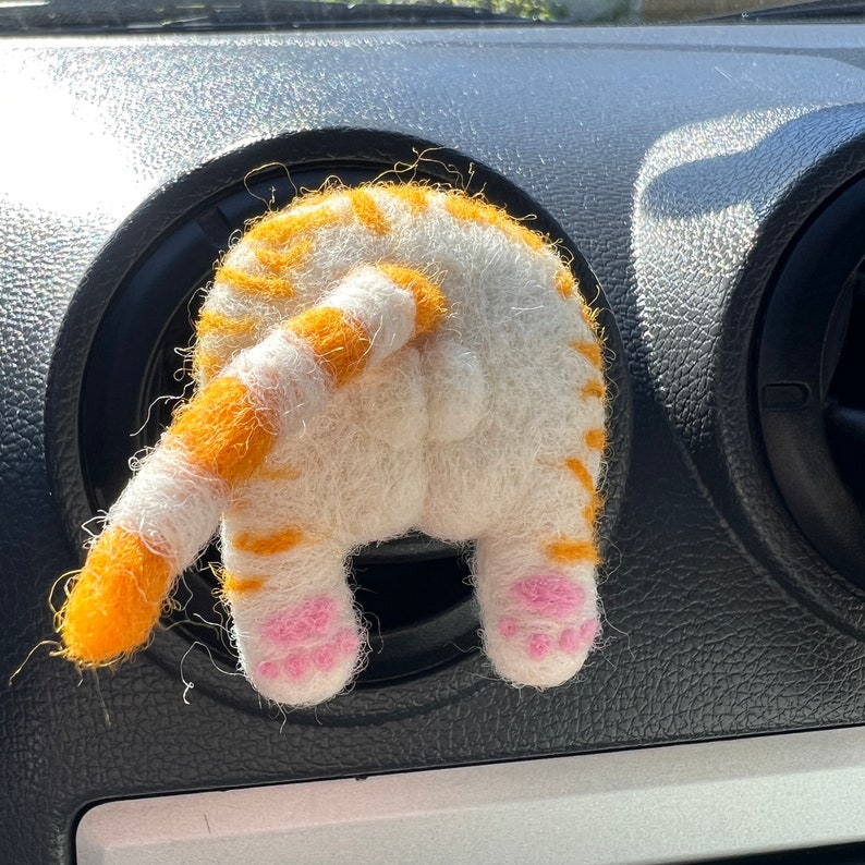 Needle Felted Butt Gag Cat Car Accessories for Women Stuck Cat Etsy