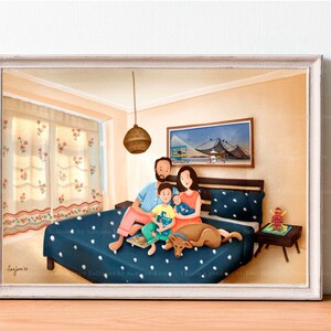 Cartoon Couple Portrait, Custom Portrait from Photo, Printed Family Illustration, Custom Portrait Personalized Print, Gift idea