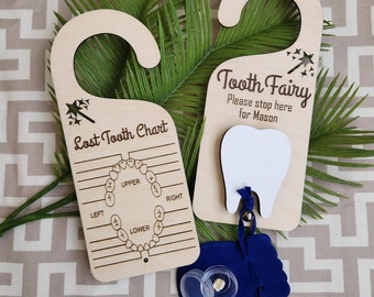 Tooth Fairy Door Hanger | Child Teeth Chart | Kids Dental Chart Keepsake
