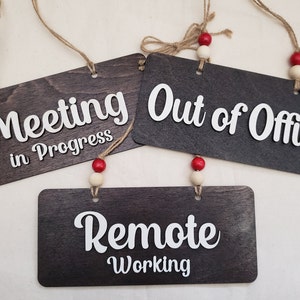 Office Door Sign | Out of Office Sign | Remote Working Sign | Meeting in Progress Sign | Custom Office Door Sign | Hybrid Work | Staff Gift