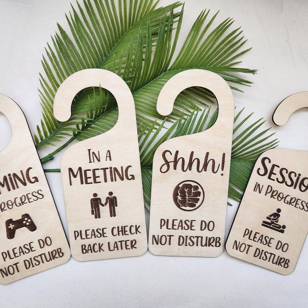 Personalized Door Hanger / Custom Doorknob Sign / Door Knob Hanger / Do Not Disturb Sign / Meeting Sign / Session Sign