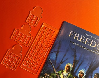 Freedom: The Underground Railroad game overlays, 4-piece clear acrylic frames