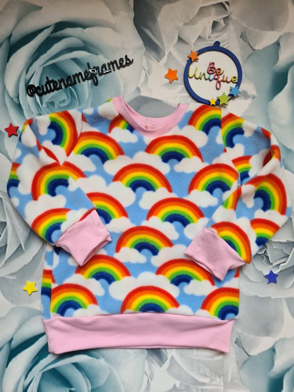 Rainbow fleece children's jumpers rainbow sweatshirt Etsy