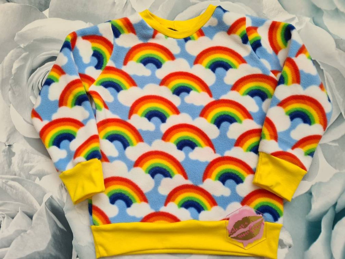 Rainbow fleece children's jumpers rainbow sweatshirt Etsy