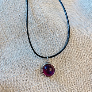 Amethyst  Pendant, Silver Stone Pendant, Round Cabochon Pendant, Crystal Heart, Heart Pendant, February Birthstone Pendant, Purple Heart
